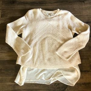 Lucky brand gold threaded cashmere blend sweater size L
